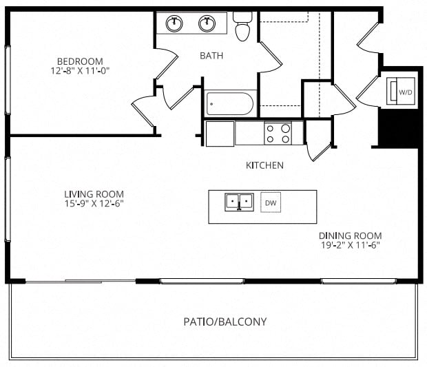 B24 1x1 floor plan